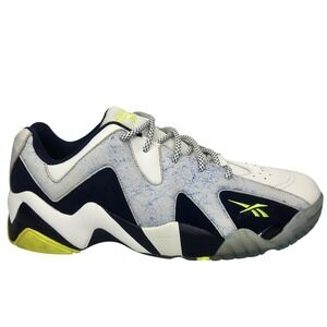 Reebok Kamikaze II Mens Size 15 Basketball Shoes White Steel Blue Yellow M44551